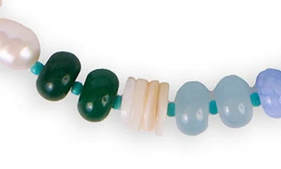 Saachi Multicolor Beaded Necklace In Blue