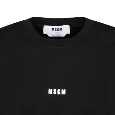 Msgm Tshirt Con Micro Logo In Black