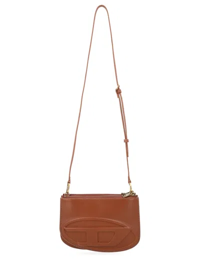 Diesel 1dr Twin Smooth Rectangular Shoulder Bag In Red