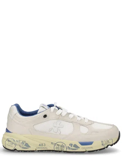 Premiata White Solid Mase-25 Sneakers In Metallic