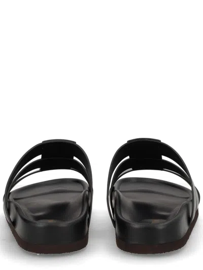 Valentino Studshield Calfskin Slides In Black