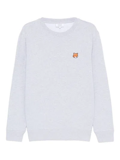 Maison Kitsuné Gray Fox Head Patch Regular Sweatshirt In Gray