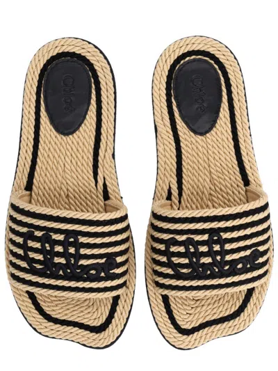 Chloé Sandals 19a With Shaped Straps In White Leather For Women In Neutral