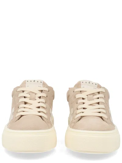 Hogan Grey Crosswind Calfskin Suede Sneakers In Neutral