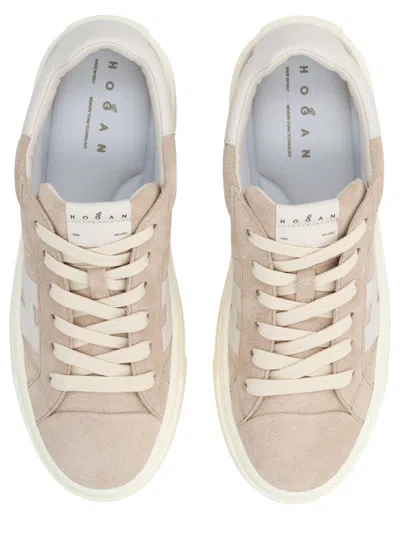Hogan Grey Crosswind Calfskin Suede Sneakers In Neutral