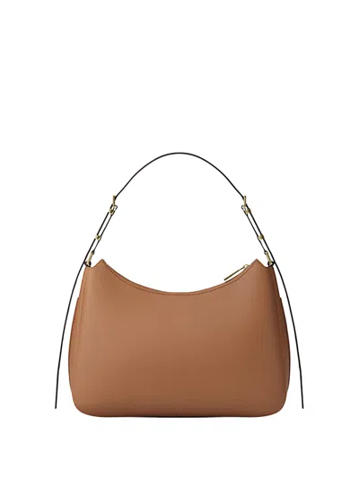 Michael Kors Nolita Medium Shoulder Bag In Hammered Leather In Neutral