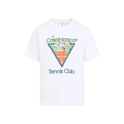 Casablanca Tennis Club Short Sleeve Cotton T Shirt In Multi