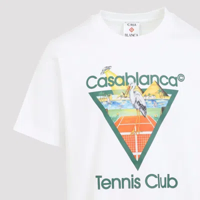 Casablanca Tennis Club Short Sleeve Cotton T Shirt In Multi