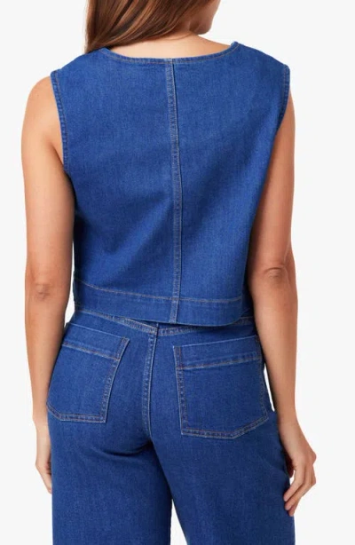 Habitual Button Front Denim Vest In Blue