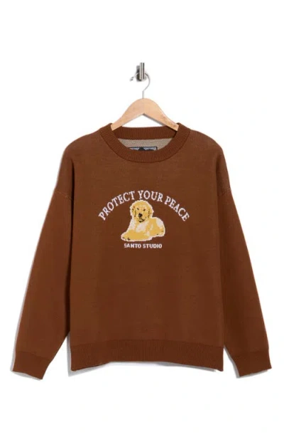 Santo Studio Peace Knit Sweater In Multi