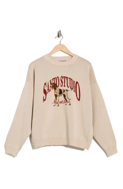 Santo Studio Pointer Knit Sweater In Neutral