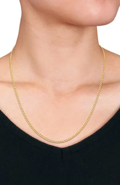 Delmar Rectangular Rolo Chain Necklace In Gold