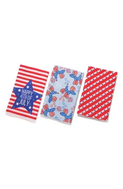 Tiramisu Patriotic Party Set Of 3 Cotton Waffle Kitchen Towels In Multi