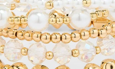 Nordstrom Rack Assorted 5-pack Stretch Bracelets In Gold
