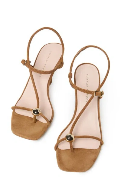 Loeffler Randall Triana Strappy Mid Heel Sandals With Ball Dune In Brown
