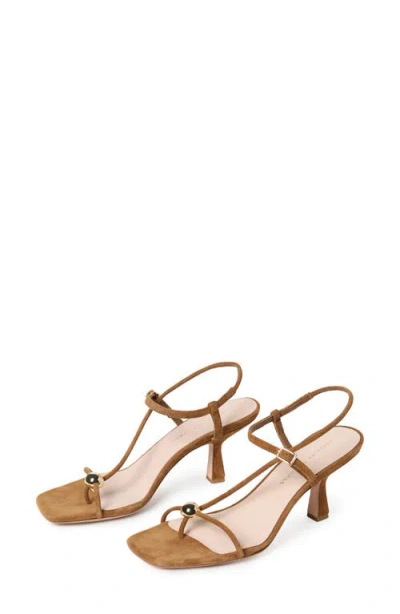 Loeffler Randall Triana Strappy Mid Heel Sandals With Ball Dune In Brown