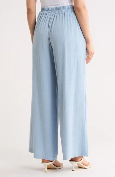Renee C Wide Leg Pull-on Pants In Blue