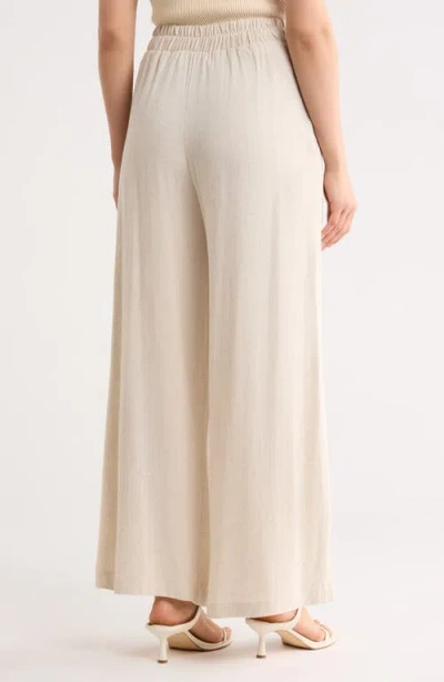 Renee C Wide Leg Pull-on Pants In Brown