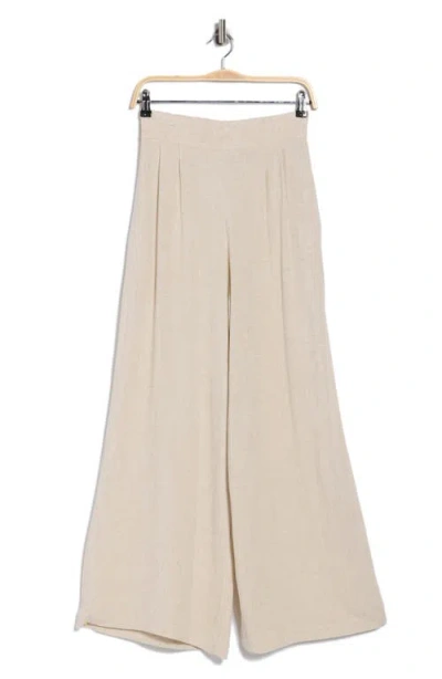 Renee C Wide Leg Pull-on Pants In Brown