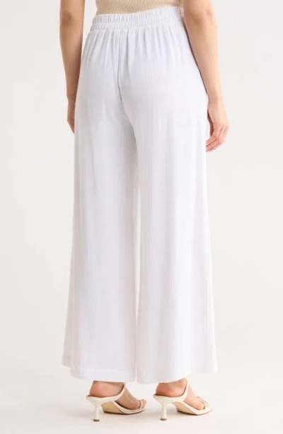 Renee C Wide Leg Pull-on Pants In White