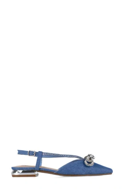 Lady Couture Kendal Slingback Flat In Blue