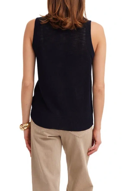 Cyrus Button Front Sleeveless Sweater In Black