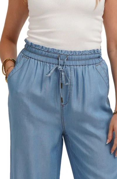 Cyrus Pull On Wide Leg Pants In Blue