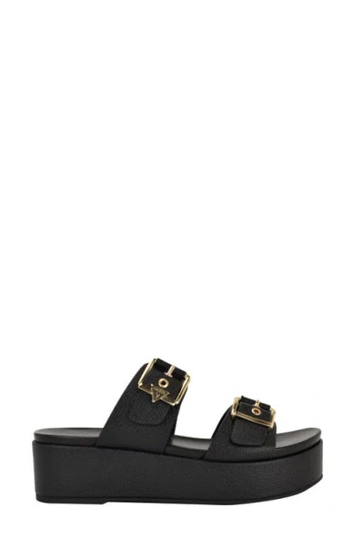 Guess Platform Slide Sandal In Black