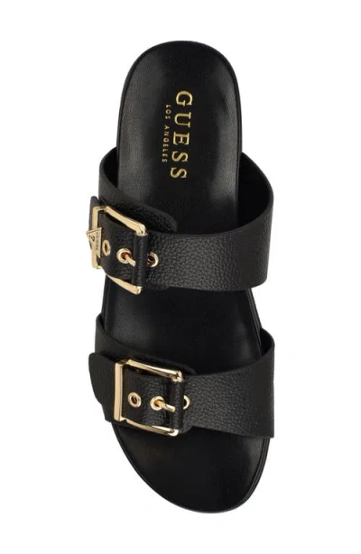 Guess Platform Slide Sandal In Black