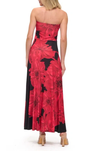 O.l. Printed Strapless Maxi Dress In Multi