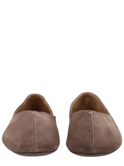 Khaite Jane Classic Suede And Python Print Ballet Flats In Multi
