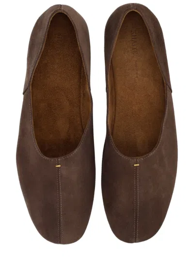 Khaite Jane Classic Suede And Python Print Ballet Flats In Multi