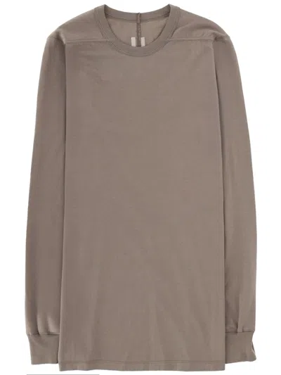 Rick Owens Level Crew Neck Long Sleeve T-shirt In Gray