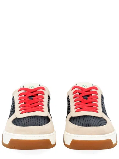 Valentino Garavani Sneakers Contrasting Panels Perforated Detailing Rubber Sole In Multi