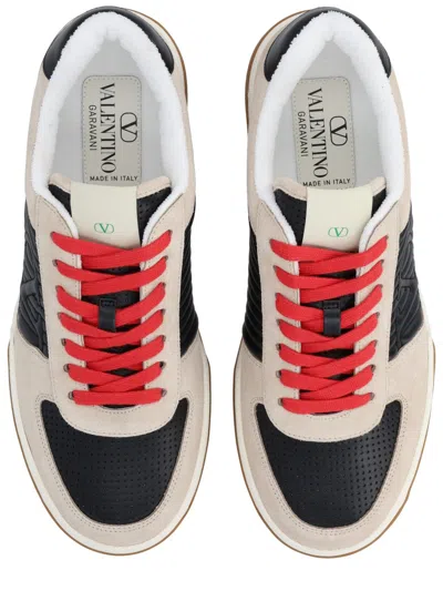 Valentino Garavani Sneakers Contrasting Panels Perforated Detailing Rubber Sole In Multi