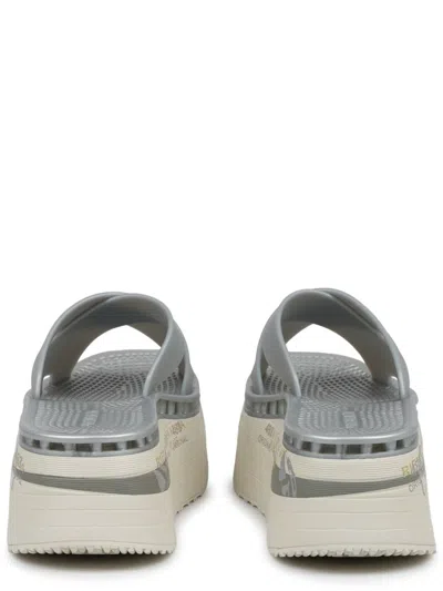 Premiata Silver Solid Moura Sandals In Gray