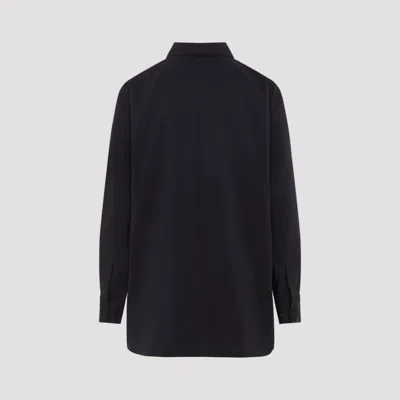 Lemaire Long Sleeves Shirt And Tie Detail In Black