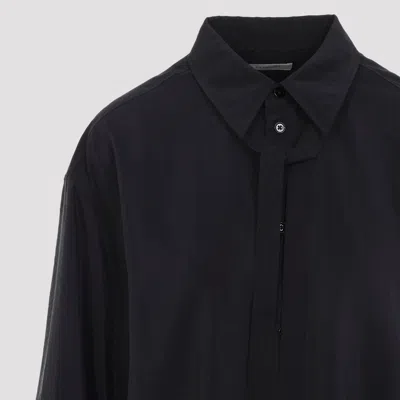 Lemaire Long Sleeves Shirt And Tie Detail In Black
