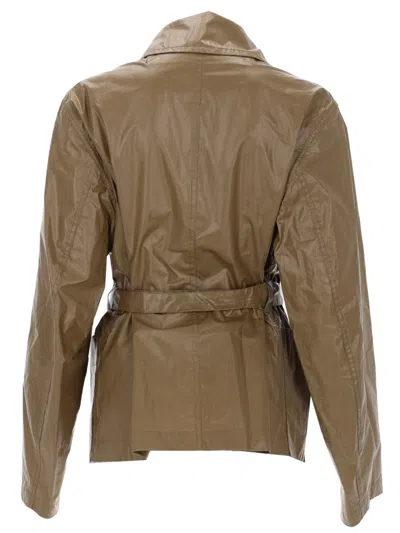 Lemaire Belted Jacket In Brown