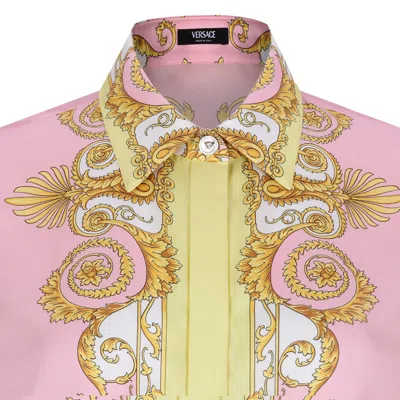 Versace Silk Plaid Shirt In Multi