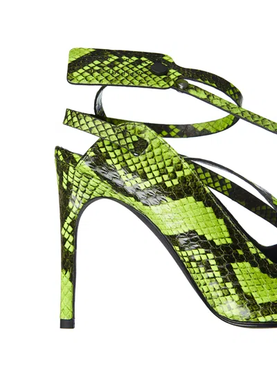 Off-white Python Sandal With Strap In Multi
