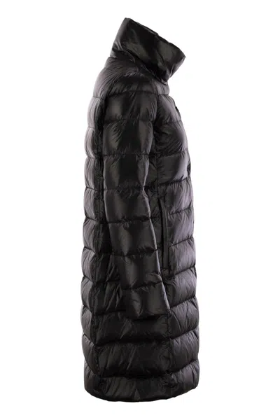 Fay Long Down Jacket With Hook In Black