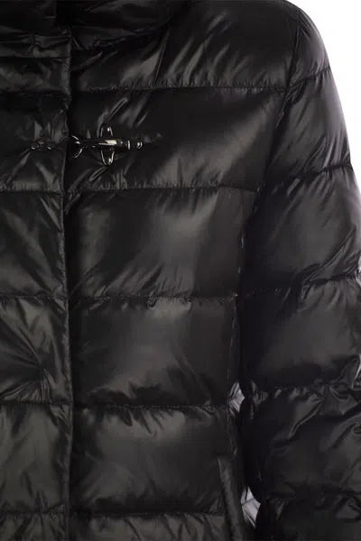 Fay Long Down Jacket With Hook In Black