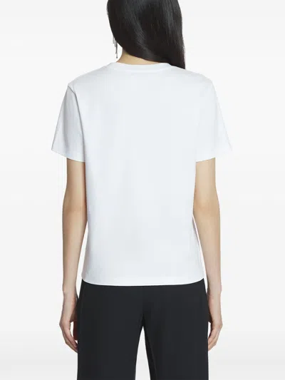 Lanvin White Embroidered Script Logo Sequin T-shirt In White