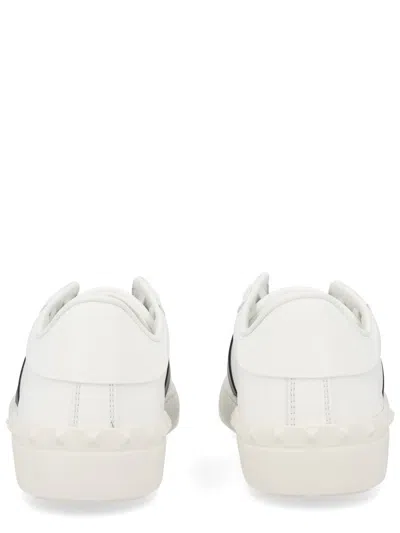 Valentino Garavani Minimalist Leather Sneakers With Contrasting Stripe Detail And Vlogo Signature In White