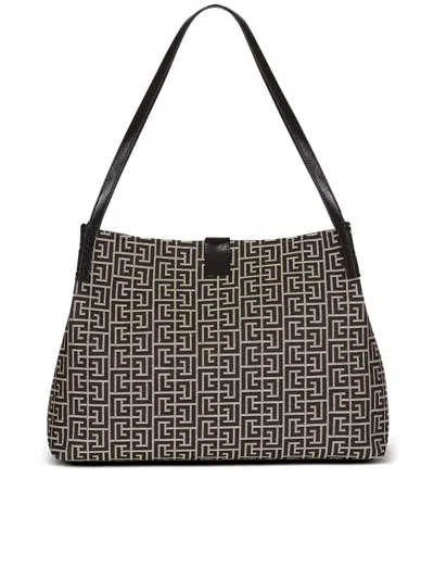 Balmain White Leather Totes Large Open