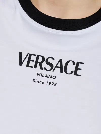 Versace Tshirt With Logo In White
