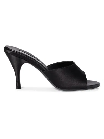 Miu Miu Satin Sandals In Black