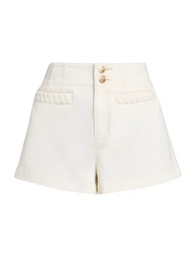 Zimmermann Roselight Braided-trim Shorts In White