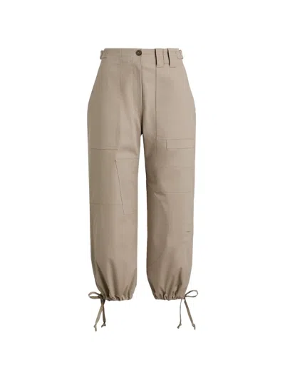 Scanlan Theodore Patchwork Drawstring Cargo Pants In Brown